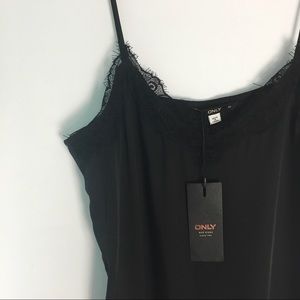 Only Dresses - NWT Black Slip Dress Lace Hems 4 Only Dresses - NWT Black Slip Dress Lace Hems 4